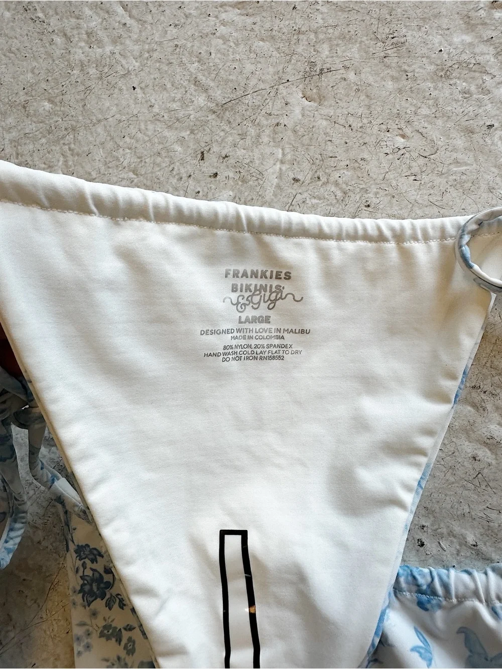 NWOT Frankie's Bikinis x Gigi Hadid Yomi Toile Blue Bikini Set + NWT Head Scarf